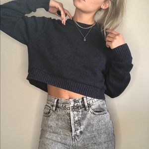 Reworked crop sweater top